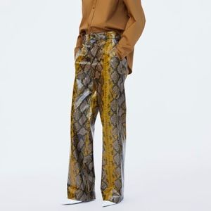 NEW: Zara Patent “Leather” Snake Print Pants
